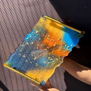 Artistic Resin Serving Platter Modern Solid Pattern for Parties Gatherings Celebrations Stylish <b>Gifting</b> Options 100pcs - Product Image 5