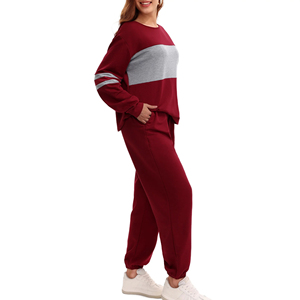Chándal para mujer Color Block Striped Sweatsuit Casual 2 piezas Sudaderas Pantalones de chándal Jogger Set Trajes - Product Image 3