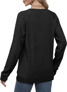 Sweatshirts for Women Crewneck <b>Cable</b> <b>Knit</b> Sleeve <b>Sweaters</b> Lightweight Fashion 2025 - Product Image 3