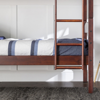 Livraison gratuite Prêt à expédier Mobilier de chambre à coucher américain Lits superposés en bois massif pour enfants avec escalier