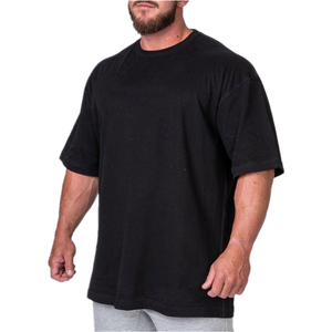 T-shirt en coton vierge pour hommes T-shirt oversize à épaules tombantes T-shirt avec impression de qualité personnalisée pour hommes - Product Image 1
