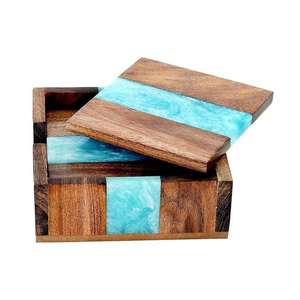 Juego de Posavasos de Resina Únicos con Acabado Brillante para Mesa de Comedor, Regalo de Fiesta, Decoración del Hogar, Proveedores de India - Product Image 3