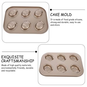 แม่พิมพ์ช็อคโกแลตถาดเสิร์ฟเค้กปลาทำจากเหล็กคาร์บอนแม่พิมพ์แบบไม่ติดแม่พิมพ์เค้กช็อกโกแลตรูปสัตว์การ์ตูน - Product Image 3