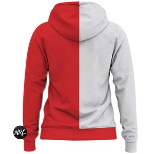 Fait sur mesure femme 100% coton goutte épaule 400 GSM fermeture éclair complète polaire tissu tricoté Delta sweats Theta à capuche - Product Image 2