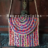 Sac à main ouvert tressé en jute chindi de style moderne, élégant, écologique, avec doublure en coton et bandoulière, idéal pour la vie quotidienne et les affaires