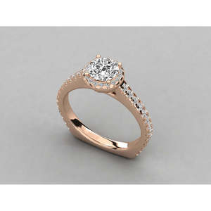 Bague pour femme en or 14 carats avec diamant solitaire, design brillant - Product Image 3