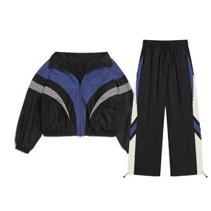 Personalizado transpirable hombres ajuste poliéster rompevientos conjuntos rompevientos activo Tops Nylon pantalones de chándal traje chándales - Product Image 5