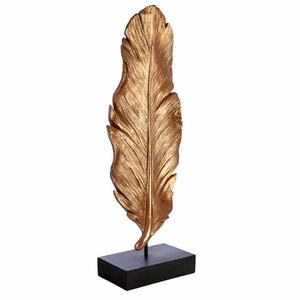 Sculpture moderne de figurine aquatique en métal Sculpture élégante de poisson de finition d'or sur la base en bois pour la décoration à la maison élégante ou l'article de cadeau - Product Image 5
