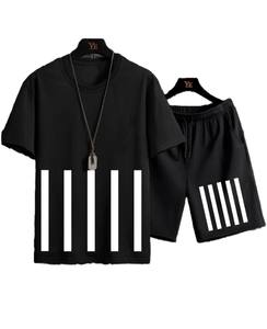 Ensemble short et chemise décontracté 2 pièces pour homme, personnalisé avec logo, respirant, imprimé, 100 % coton, écologique, séchage rapide, vente en gros - Product Image 3