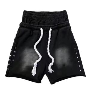 เฮฟวี่เวทกางเกงขาสั้นผู้ชายผ้าฝ้าย100% ทุกขนาดชุดกีฬาชุดกีฬาวิ่งจ๊อกกิ้งแนวสตรีทซีดซีดจางใส่สบายแห้งเร็วระบายอากาศได้ดี - Product Image 1