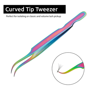 Customized Label Eyelash Extension Tweezers Set 90 Degree Large Isolation 45 Degree <b>Red</b> <b>Glitter</b> Lash Fiber Tip Tweezers - Product Image 6