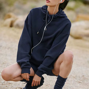 Sweat-shirt à capuche épais en coton tricoté pour femme et unisexe, épais et chaud pour l'hiver, par temps froid - Product Image 1