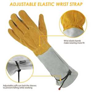 Outdoor Hand Protective <b>Garden</b> Work Gloves Breathable Leather Coated <b>Garden</b> Gloves - Product Image 4
