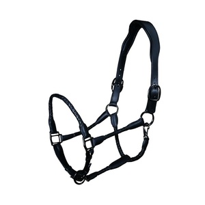 Le licou en cuir tressé anatomique foncé est développé avec une pièce de cou plus large rembourrée anatomique pour diffuser la pression - Product Image 1