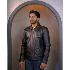 Veste en cuir noir SF001 imperméable réversible, style vintage streetwear, fermeture éclair verticale, taille XS pour l'automne et le printemps - Product Image 2
