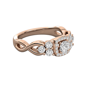 Bague pour femme en or 10 carats avec diamant solitaire rond - Product Image 2
