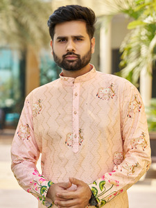 Approvisionnement en gros aujourd'hui présentant la cérémonie de mariage pour hommes Kurta avec pierre embellissement Heavywear disponible à la quantité en vrac - Product Image 5