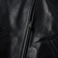 Blouson bomber en cuir PU noir pour homme, col montant, fermeture éclair, style décontracté, vêtement d'automne