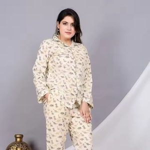Ensemble de pyjama en coton à manches longues pour femmes avec haut imprimé Pantalon décontracté Vêtements de nuit confortables Vêtements de détente élégants pour un usage quotidien - Product Image 6