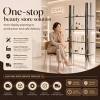 Présentoir métallique pour salon, meuble de présentation LED, présentoir pour spa, mobilier de beauté, lit de traitement, bureau de réception, soins de la peau