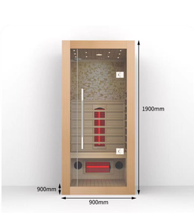 العلامات التجارية الصينية الحديثة 2 شخص الأرز الأحمر ساونا الأشعة تحت الحمراء البعيدة مع لوحة التحكم الكمبيوتر وظيفة البخار الرطب والاكسسوارات - Product Image 2