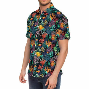 Camisas estampadas para hombre de diseño único con mangas cortas Logotipo personalizado Etiqueta de etiqueta bordada y embalaje de marca - Product Image 4