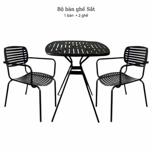 Minimalist Powder-Coated Iron Cafe <b>Table</b> Outdoor TTB002 Durable Design - Product Image 5