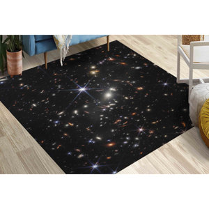 Tapis imprimé NASA First Deep Field : Design de paysage luxueux du télescope spatial, tapis en velours - Product Image 2