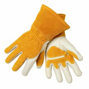 Original, guantes de trabajo de cuero de piel de cabra para hombres, guantes de trabajo resistentes para construcción, almacén, jardinería - Product Image 5