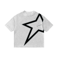 Camiseta Unisex de Talla Grande con Diseño Holgado, Bordada, Corta, Transpirable, de Tela Waffle Ecológica para Mujer, ODM OEM
