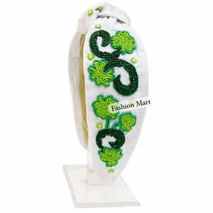 <b>St</b> <b>Patricks</b> <b>Day</b> Hair <b>Accessories</b> Hand Embroidered Beaded Headband Premium Quality - Product Image 1