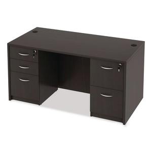 Alera Valencia Series Mueble de recepción recto ALEVA216030ES-Espresso 59.13 pulgadas. X 29.5 Pulgadas Escritorio de oficina duradero de 29.63 pulgadas - Product Image 5