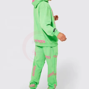 Offre Spéciale survêtement en polaire épaisse respirante pour hommes avec logo personnalisé 100% ensembles d'impression bouffée de matériau en coton pour l'hiver - Product Image 2