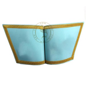 Manchettes maçonniques Regalia Gauntlets-brodées avec frange en couleurs et motifs personnalisés Poignets brodés à vendre - Product Image 5