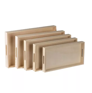 Plateau/support en bois avec poignée en métal, rectangulaire, appareil de cuisine, plateau décoratif pour aliments, restauration rapide, thé, café - Product Image 6