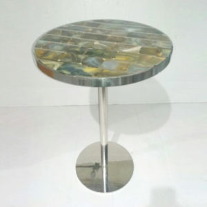 Mesa lateral y central de metal de aluminio de forma única y diseño moderno para sala de estar, dormitorio y hotel - Product Image 4