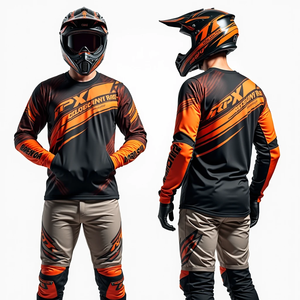 Camiseta de Motocross Personalizada para Hombre, Resistente al Viento, Transpirable, de Secado Rápido, Manga Larga, para Motocross, 100% Poliéster, Estampada, para Carreras - Product Image 6