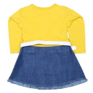 Robe à manches longues Chase Value pour filles - Jaune 3-4 ans Lycra + Denim - Product Image 4