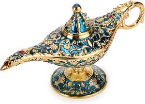 Lampe de légende magique vintage Aladdin Genie pour décoration de table de mariage à la maison lampe d'accessoires de costume arabe classique rare à collectionner - Product Image 3