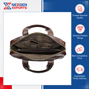 Maletín de Cuero Genuino para Hombre, de Primera Calidad, Lujoso, Impermeable, Multitamaño, de Moda, al por Mayor, Fabricante Indio - Product Image 5