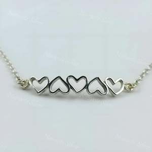 925 Sterling Silver Heart to Heart Bracelet Adjustable Minimalist Fine <b>Charm</b> Jewelry Dainty Heart for Women - Product Image 5