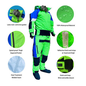 Listo para enviar CHARR INDUSTRIES Traje seco impermeable de 3 capas de poliéster a cuadros con cremallera frontal para hombres Buceo Pesca - Product Image 5