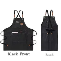 Tablier de cuisine sans manches en cuir thermique moderne de haute qualité, personnalisable (logo, couleurs, tailles) pour barbier, café, restaurant