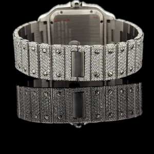 Latest Trending Purple Dial Square Fashion Iced Hip Hop Diamond Unisex Watch Exclusive Baguette Moissanite VVS Clarity Custom - Product Image 4