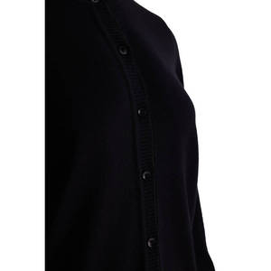 <strong>Black</strong> <strong>Wool</strong> Knit <strong>Cardigan</strong> with Button Front Casual Winter Style - Product Image 2