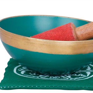 Bol chantant spirituel en laiton brillant de qualité supérieure couleur personnalisée avec maillet et coussin bol chantant sonore de guérison de relaxation profonde - Product Image 1