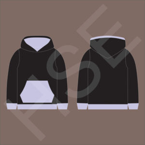 Sweat-shirt à capuche unisexe, couleur personnalisée, noir, avec poche avant - Product Image 1