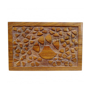 2025 Urne funéraire commémorative en bois de mangue fabriquée à la main en forme de rectangle Urne de crémation de conception classique Dernière arrivée pour les cendres humaines - Product Image 5