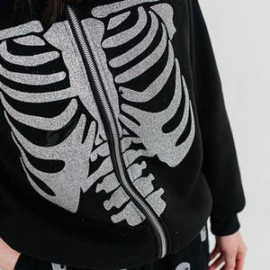 Sudadera con Capucha Casual de Invierno para Mujer 2023, Color Sólido, con Pedrería, Talla Grande, Diseño con Forro, 100% Algodón Felpa, Anti-Pilling, Secado Rápido - Product Image 3