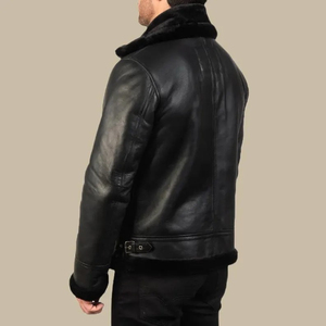 Chaqueta de hombre de longitud media de último diseño abrigo impermeable de cuero de vaca grueso brillante con piel nueva cálida y elegante - Product Image 4